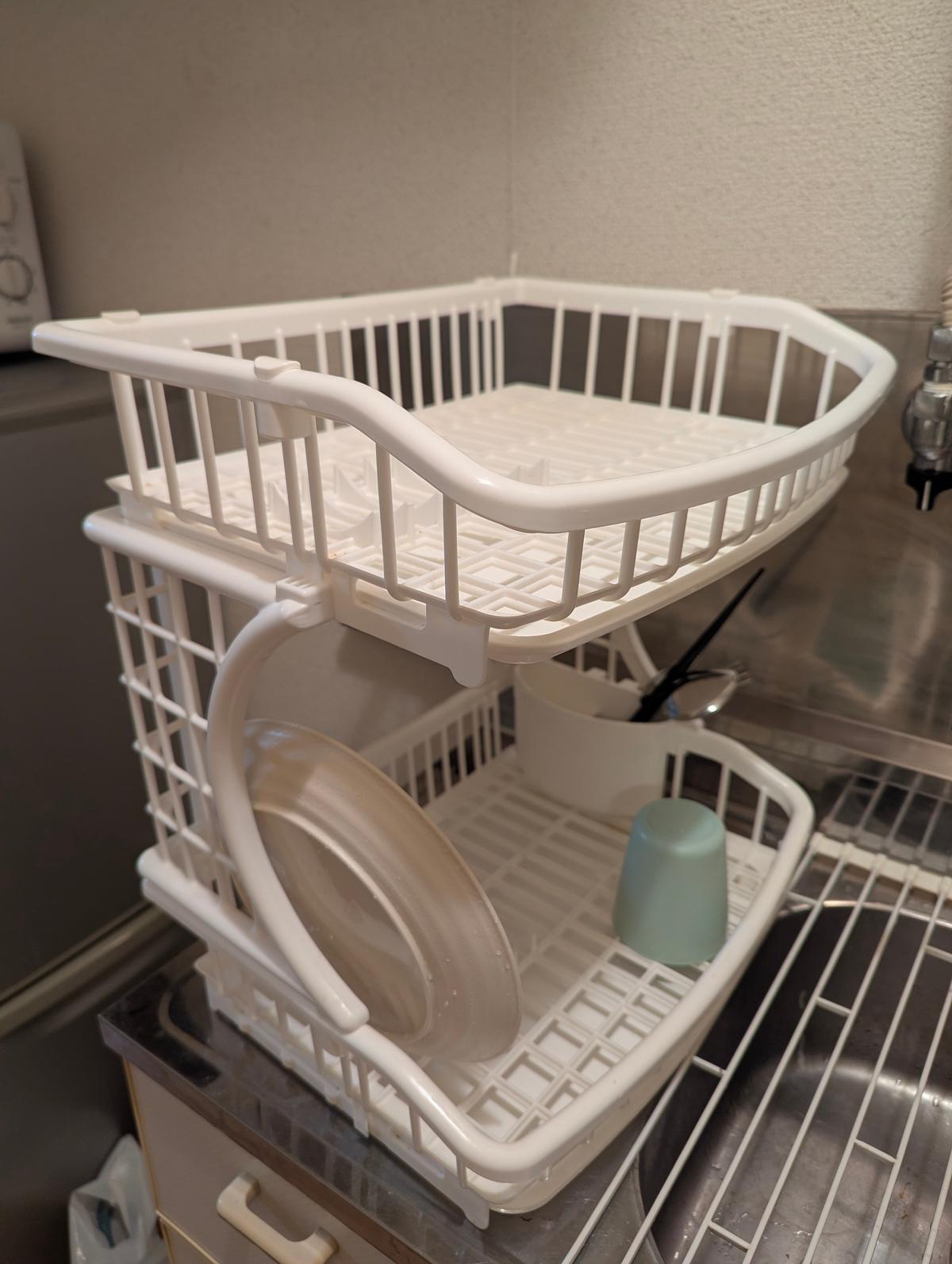 Dish drying rack set 2-tier