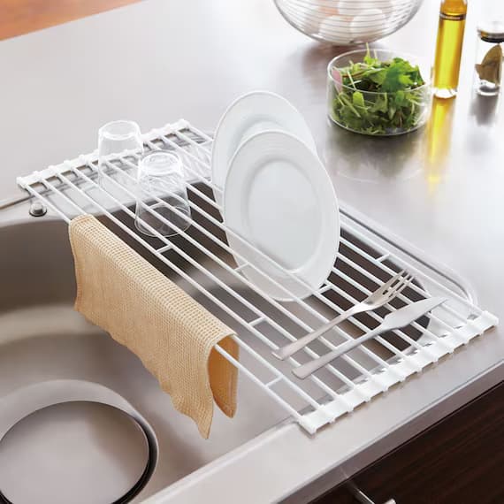 Over-the-sink dish drying rack